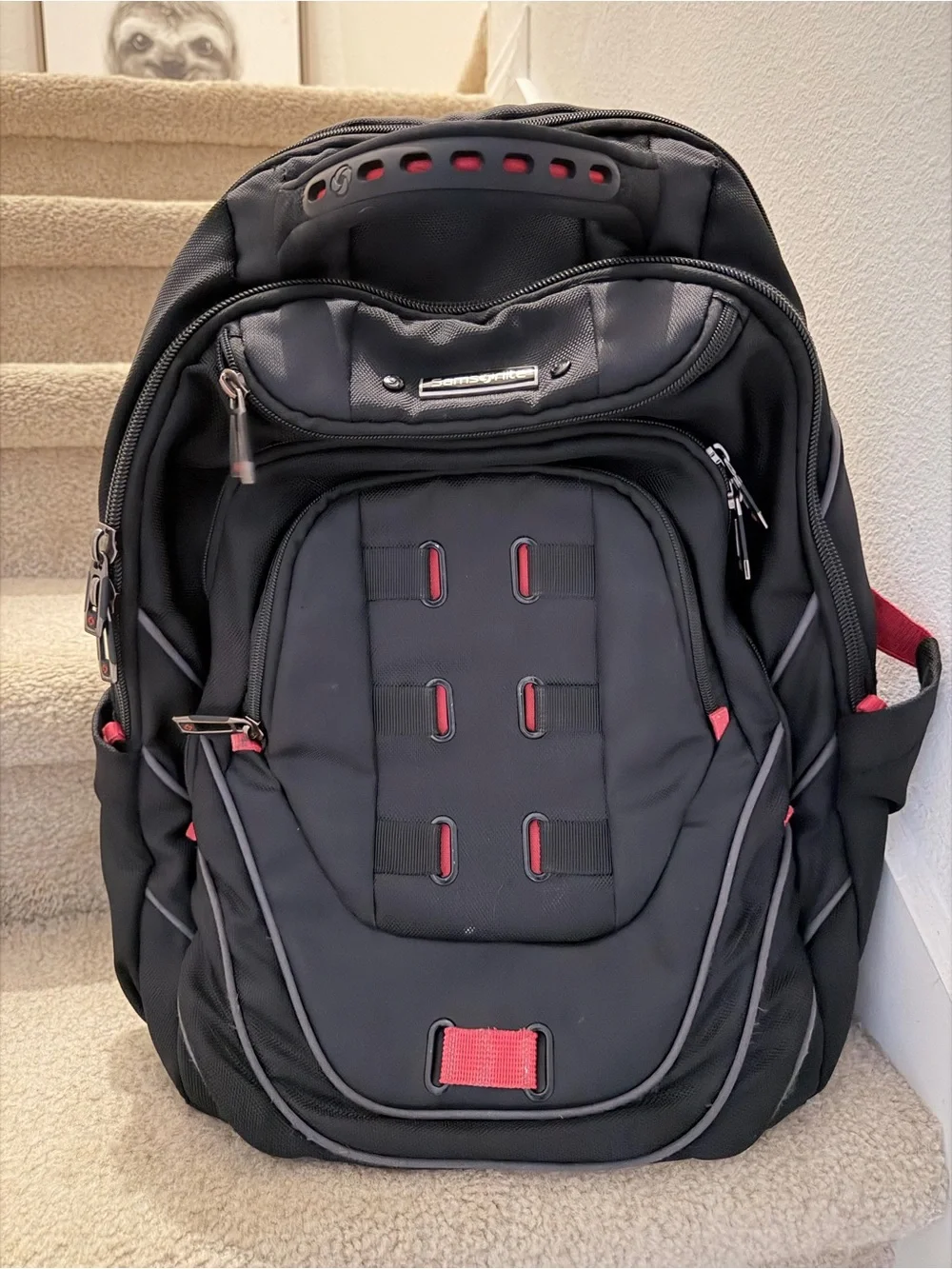 Samsonite unisex Tectonic Black and Red Travel Backpack - Durable Everyday Bag